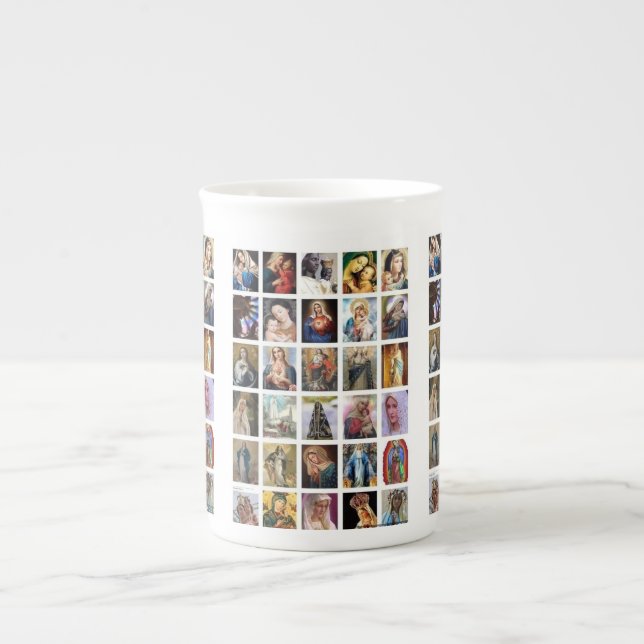 Caneca De Porcelana Abençoada Mary Collage Coffee Mug (Frente)