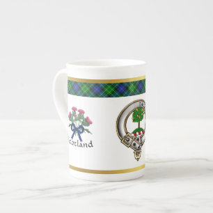 Caneca De Porcelana Abercrombie Clan Crachá Tartan & Motto
