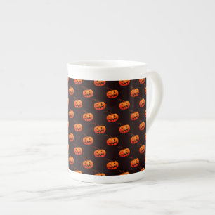 Caneca De Porcelana Abóboras de Halloween, Abóboras Laranjas Doces ou