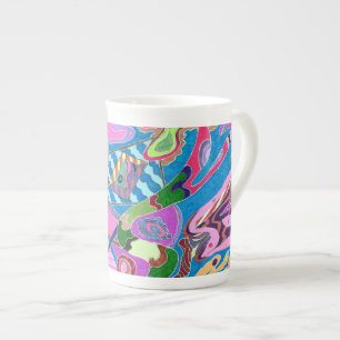 Caneca De Porcelana abstrato de Arte "Shore Rosa"
