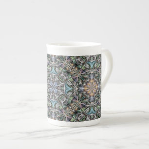 Caneca De Porcelana Abstrato Multicolor Suculent Garden Rosette