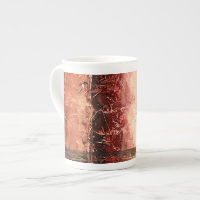 Caneca De Porcelana Abstrato Red Landscape (Frente Esquerda)