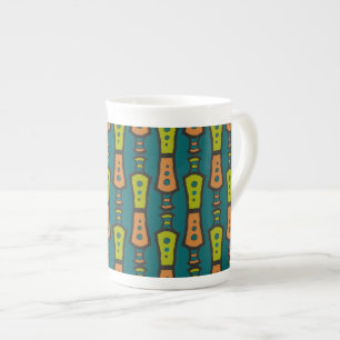Caneca De Porcelana Abstrato vermelho, amarelo na torre de osso chinês