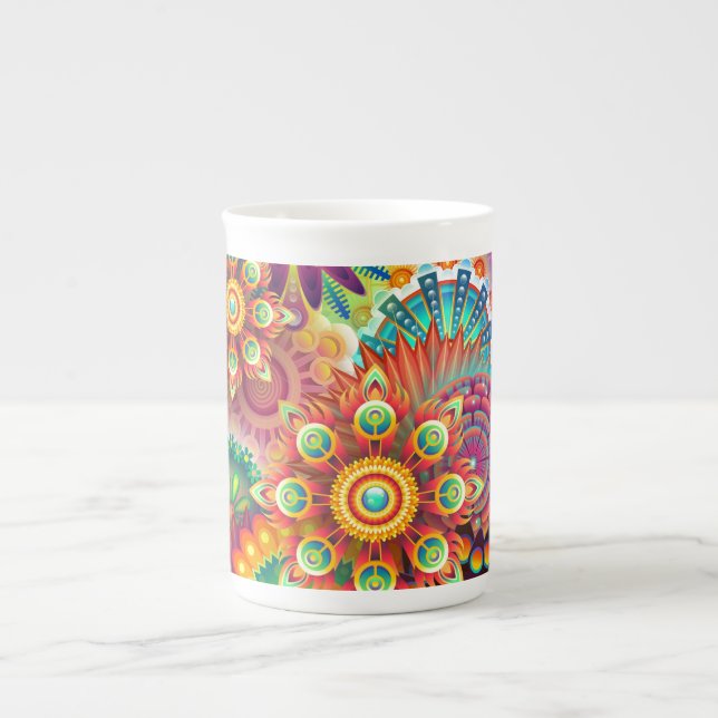 Caneca De Porcelana Abstrato vibrante (Frente)