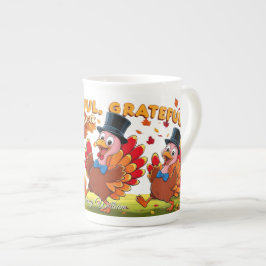 Caneca De Porcelana Ação de Graças Com Citações De Gratidão