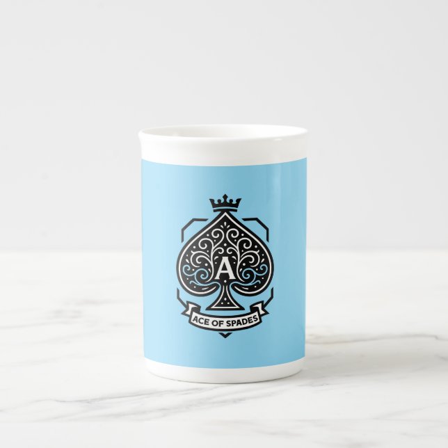 Caneca De Porcelana Ace of Spades Crest — Filigre Crowado (Frente)