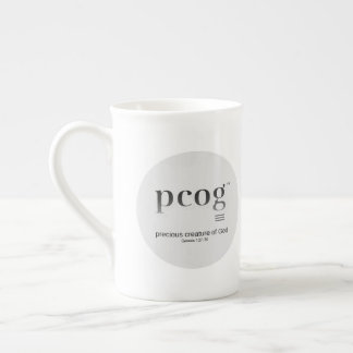 Caneca De Porcelana acrônimo pcog; msg completo redondo; cor blk-white