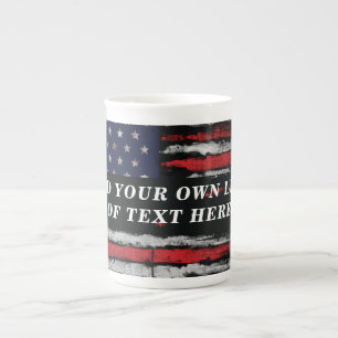 Caneca De Porcelana Adicione seu próprio texto no sinalizador america