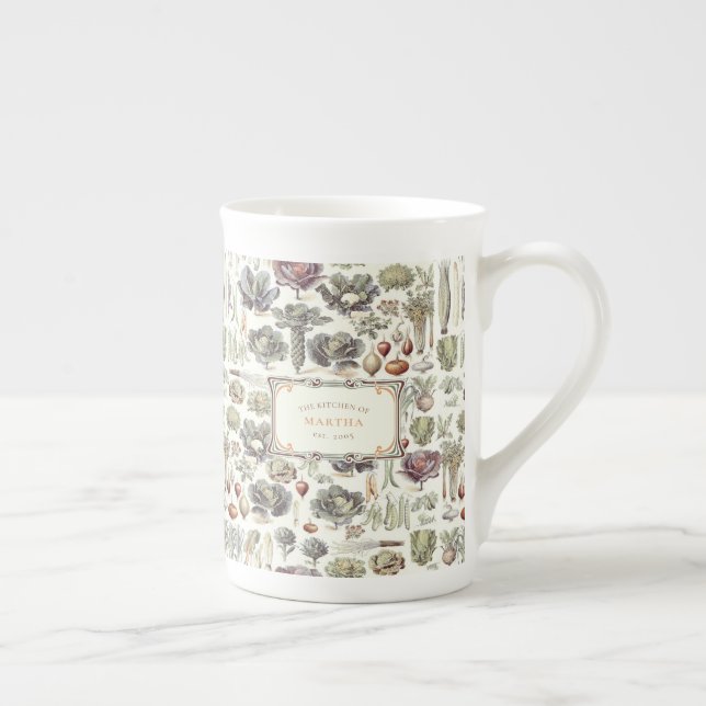 Caneca De Porcelana Adolphe Millot Vegetable Patterable Bone China Mug (Direita)