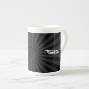 Caneca De Porcelana Aeronave Silhueta Clássica Cessna Explosão Solar V