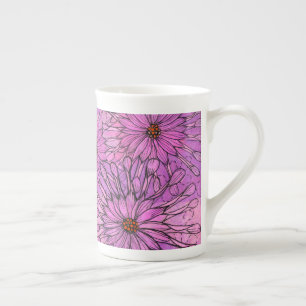 Caneca De Porcelana África Daisy Cape Daisies Flores Rosa Arte Floral