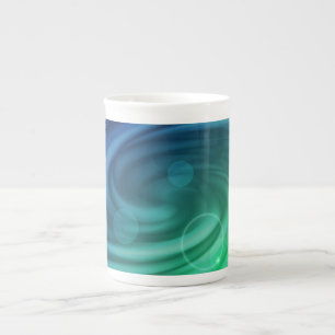 Caneca De Porcelana Agitar Vórtex Azul E Verde Com Cor