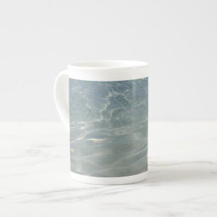Caneca De Porcelana Água Caribenha Abstrata Azul Natureza