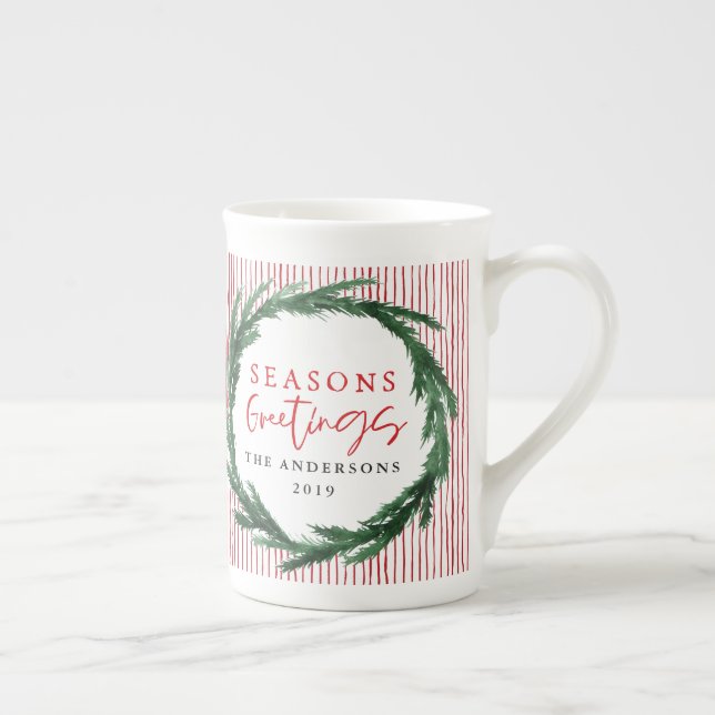 Caneca De Porcelana Água vazia + presente de Natal de stripe (Direita)