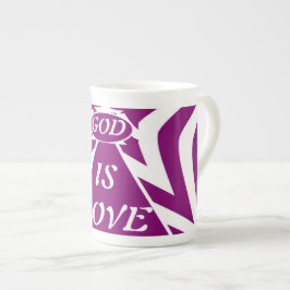 Caneca De Porcelana Alcançar Deus É Amar Roxo Profundo - Luxo