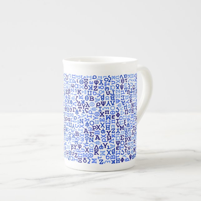 Caneca De Porcelana alfabeto grego (Frente Esquerda)