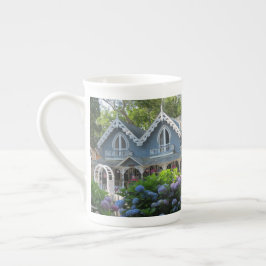 Caneca De Porcelana Algodão Vitoriano em Azul - Vinha de Martha
