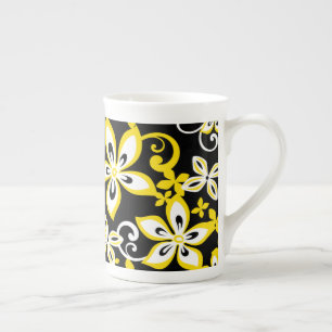 CANECA DE PORCELANA ALOHA HAWAII (NEGRO/AMARELO)