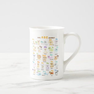 Caneca De Porcelana Alphabet Animal ABC Animais de estimação
