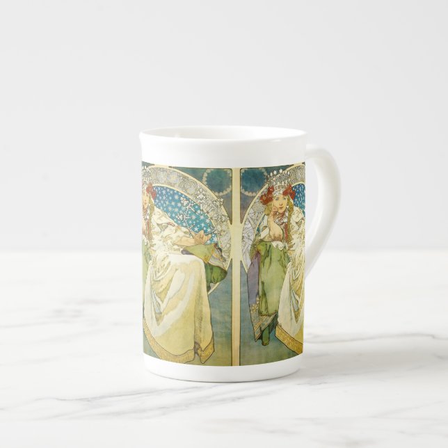Caneca De Porcelana Alphonse Mucha Princess Hyacinth Art Nouveau (Frente Esquerda)