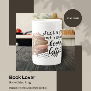 Caneca de Porcelana Amante de Livros
