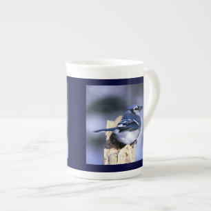 Caneca De Porcelana Amantes de Pássaros Azuis
