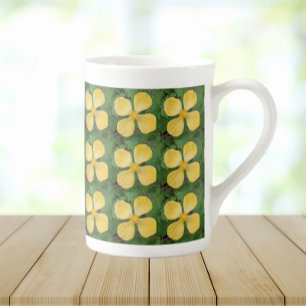Caneca De Porcelana Amarelo Celandine Poppy Floral