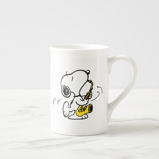 Caneca De Porcelana Amendoins | Jogador Esnoopy Saxofone (Direita)