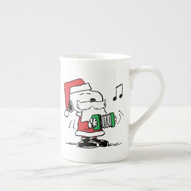 Caneca De Porcelana Amendoins | Snoopy Santa Claus Accordian (Direita)