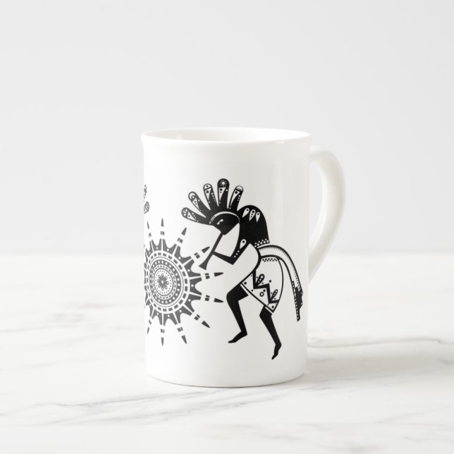 Caneca De Porcelana Americanos nativos - Sun Dancing Kokopelli 1 (Frente Esquerda)