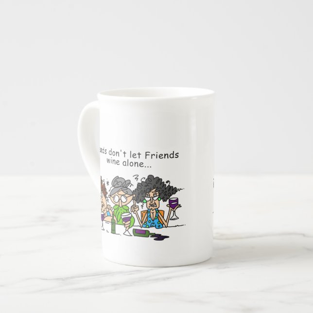 Caneca De Porcelana Amigos não deixam amigos virem sozinhos (Frente Esquerda)