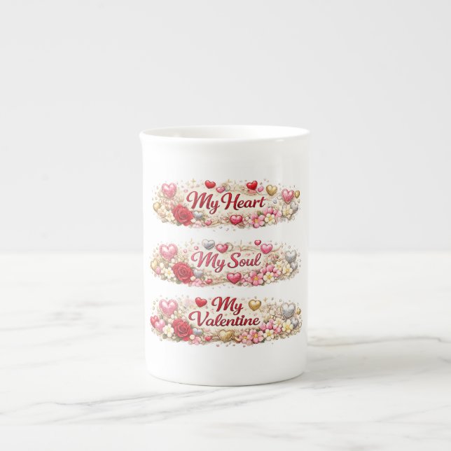 Caneca De Porcelana Amor de Valentim, Presente Romântico (Frente)