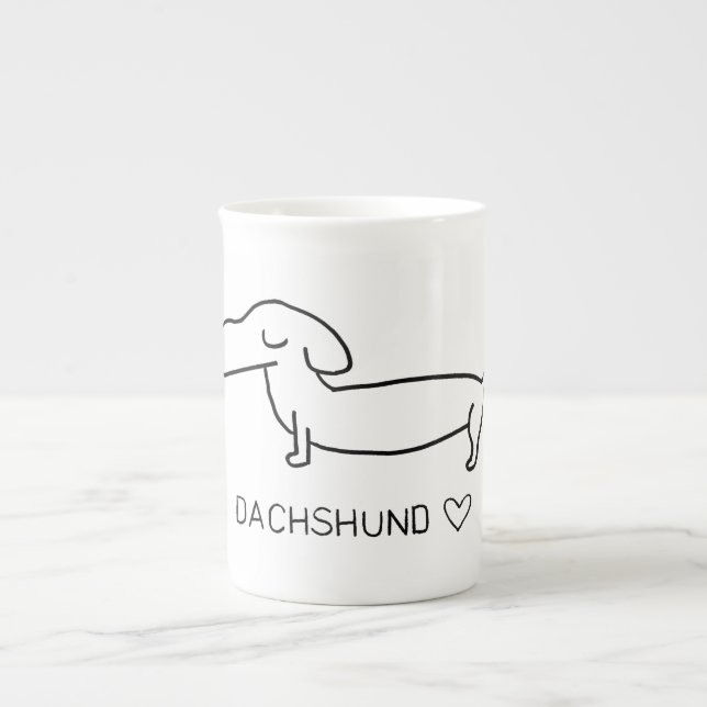Caneca De Porcelana Amor do Dachshund (Frente)