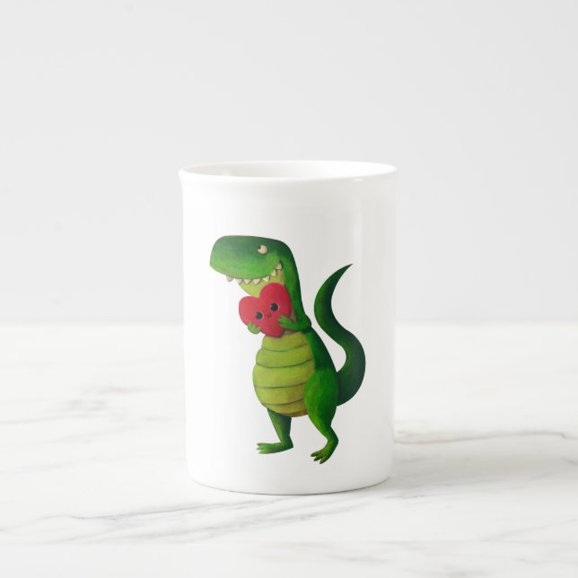 Caneca De Porcelana Amor do dinossauro de RAWR (Frente)