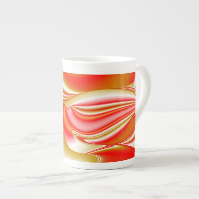 Caneca De Porcelana Amor e Abstrato 3D Rainbowart Dourado (Frente Esquerda)