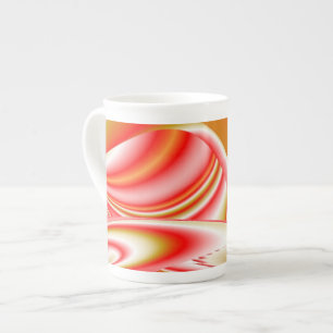 Caneca De Porcelana Amor e Abstrato 3D Rainbowart Dourado