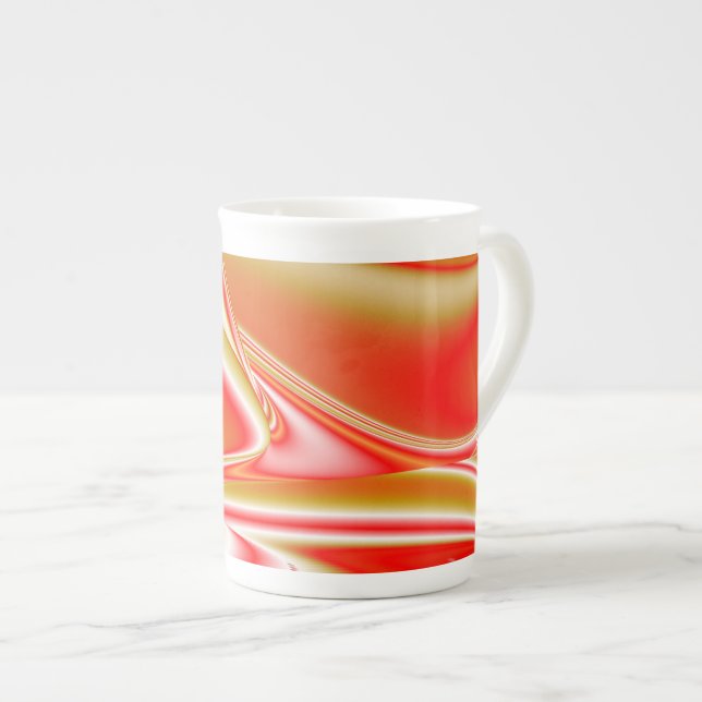 Caneca De Porcelana Amor e Abstrato 3D Rainbowart Dourado (Frente Esquerda)
