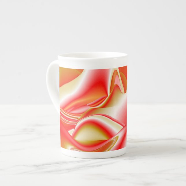 Caneca De Porcelana Amor e Abstrato 3D Rainbowart Dourado (Frente Esquerda)