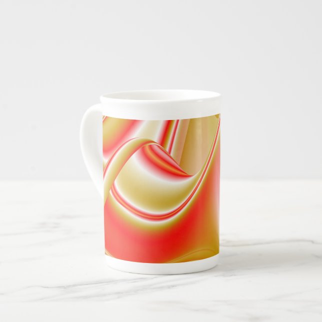 Caneca De Porcelana Amor e Abstrato 3D Rainbowart Dourado (Frente Esquerda)