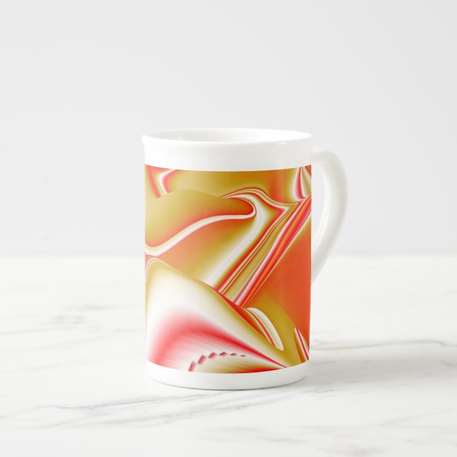 Caneca De Porcelana Amor e Abstrato 3D Rainbowart Dourado (Frente Esquerda)