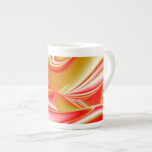 Caneca De Porcelana Amor e Abstrato 3D Rainbowart Dourado