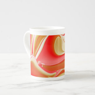 Caneca De Porcelana Amor e Abstrato 3D Rainbowart Dourado
