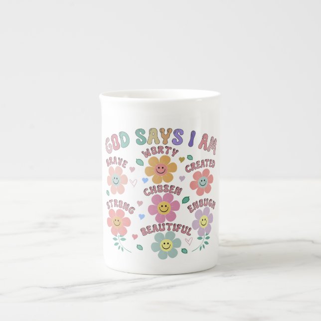 Caneca De Porcelana Ampliação Afirmações Térmicas (Frente)