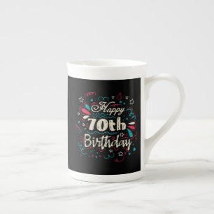 Caneca De Porcelana Aniversário 70 decorativo