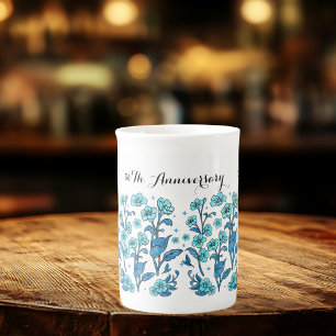 Caneca De Porcelana Aniversário de 50 anos de Casamento Floral Persona