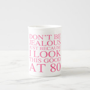 Caneca De Porcelana Aniversário De 80 Sassy Para Mulheres