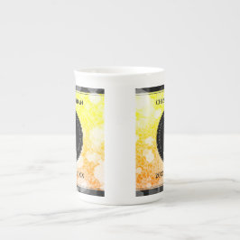 Caneca De Porcelana Aniversário de Casamento de Citrina de 13 Elegante