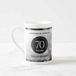 Caneca De Porcelana Aniversário de Casamento do Platinum 70 Elegante