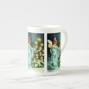 Caneca De Porcelana Anjo que decora a árvore de Natal