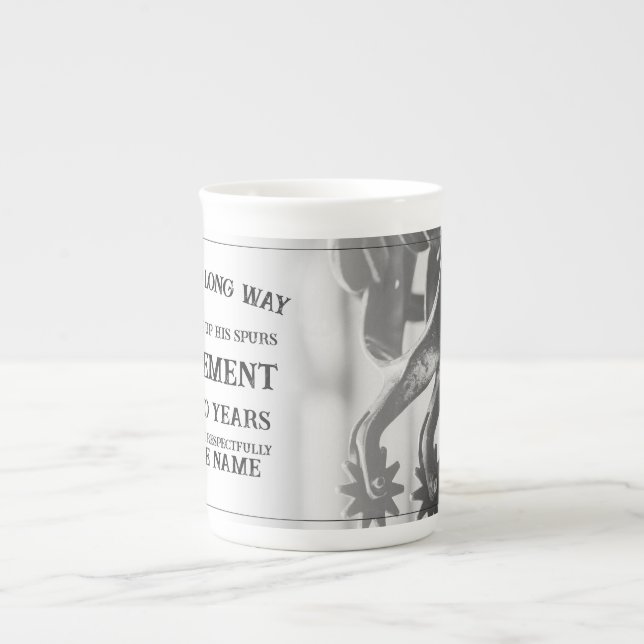 Caneca De Porcelana Anúncio de aposentadoria com esporos antigos (Frente)